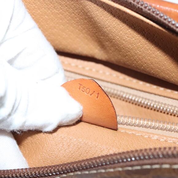 CELINE Macadam Canvas Hand Bag Pvc Leather Brown Gold - Picture 13 of 13